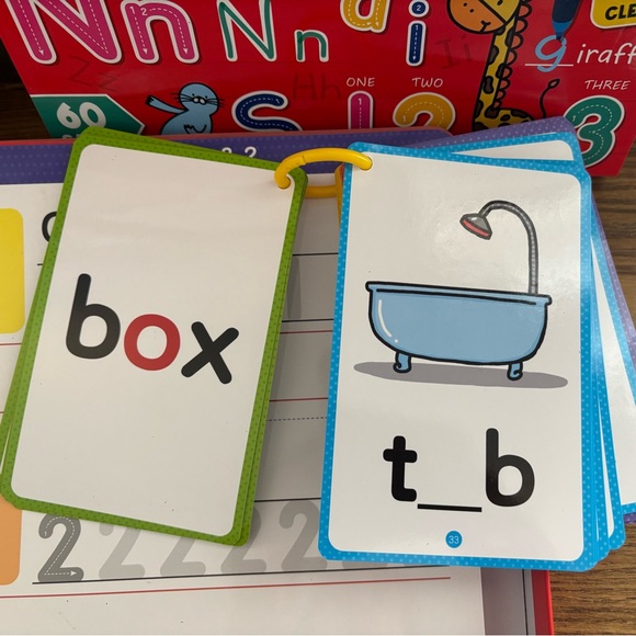 Pre-K Wipe Off ABC Workbook & Math, Letters, Word, Game Cards Learning Fun Set - Picture 8 of 15